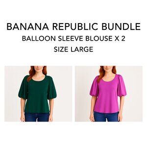 Bundle of 2 | Banana Republic Balloon Sleeves Blouses | Large